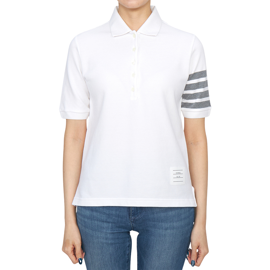 THOM BROWNE レディース 半袖Tシャツ FJP052G 07976 100 FJP052G_07976_100_012025032403