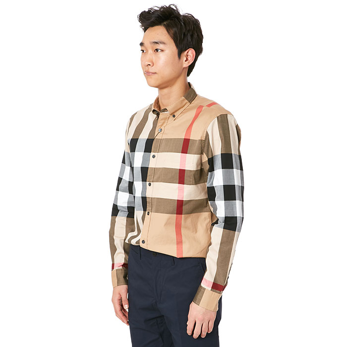 버버리(BURBERRY) 체크 코튼 남자 셔츠 FRED PKT 4008385
