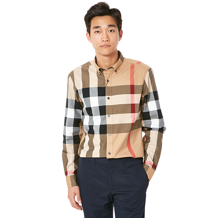 버버리(BURBERRY) 체크 코튼 남자 셔츠 FRED PKT 4008385