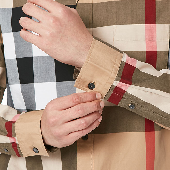 버버리(BURBERRY) 체크 코튼 남자 셔츠 FRED PKT 4008385