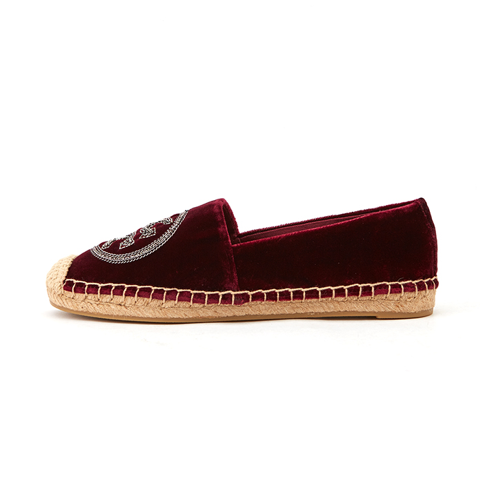 토리버치(TORYBURCH) 로고 체인 에스파듀 여자 벨벳 스니커즈 40847 636