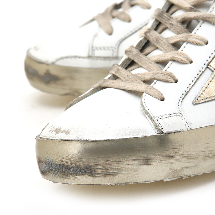 골든구스(GOLDEN GOOSE) 슈퍼스타 로우 스파클 골드 남자 스니커즈 GCOMS590 E37
