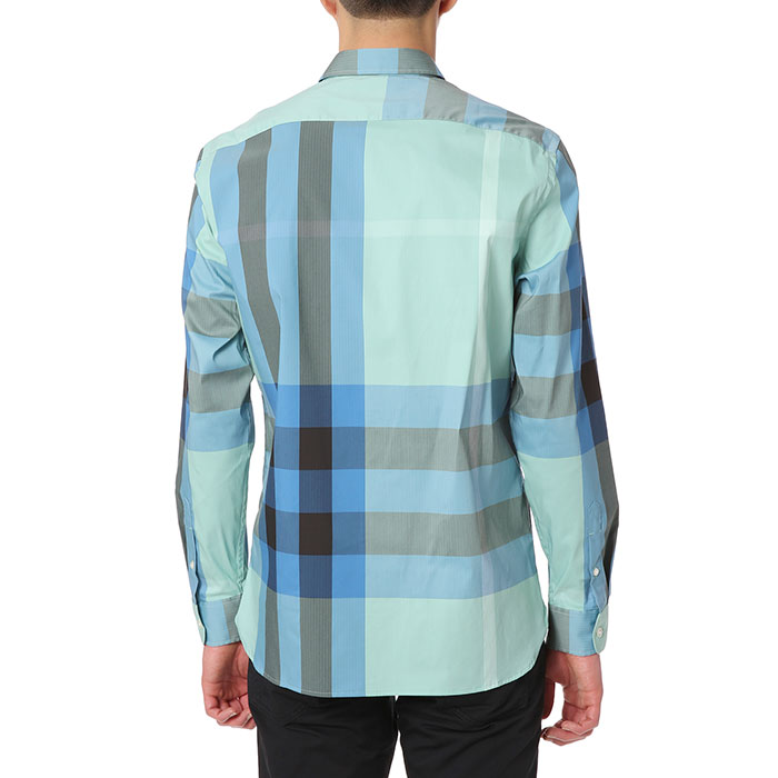 버버리(BURBERRY) 버튼 다운 칼라 체크 스트레치 남자 셔츠 THORNABY 4045834 4536B