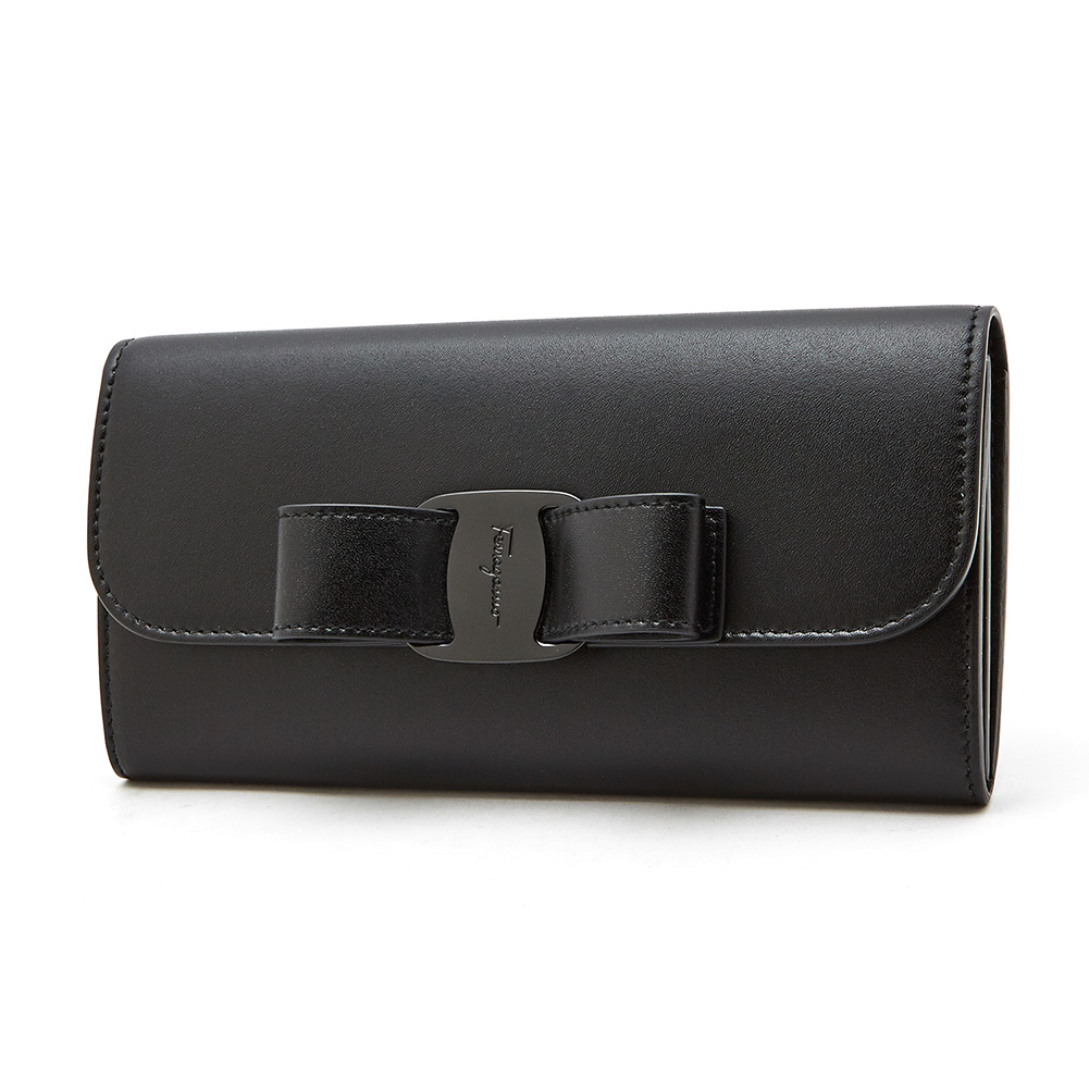 페라가모(FERRAGAMO) 바라 보우 여자 장지갑 22 D269 NERO 0691214