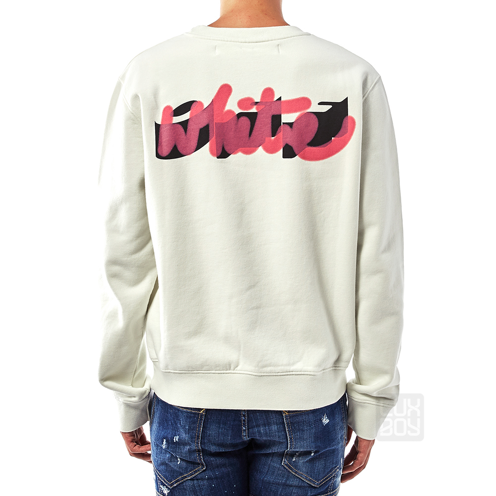 오프화이트(OFF WHITE) 스프레이 남자 긴팔 기모 맨투맨 티셔츠 OMBA025E 18192027 0188