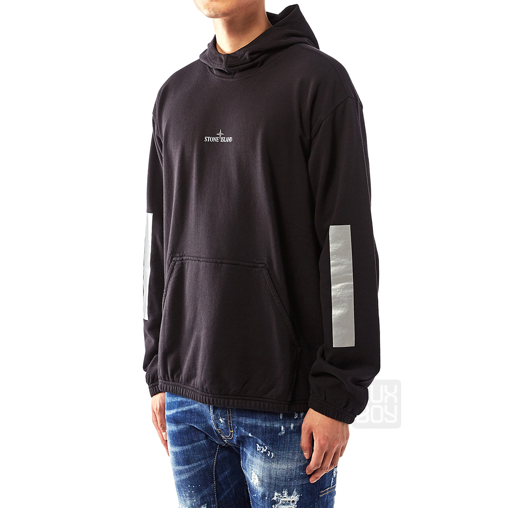 스톤아일랜드(STONE ISLAND) 로고 후드 남자 긴팔 기모 맨투맨 티셔츠 691560743 V0029