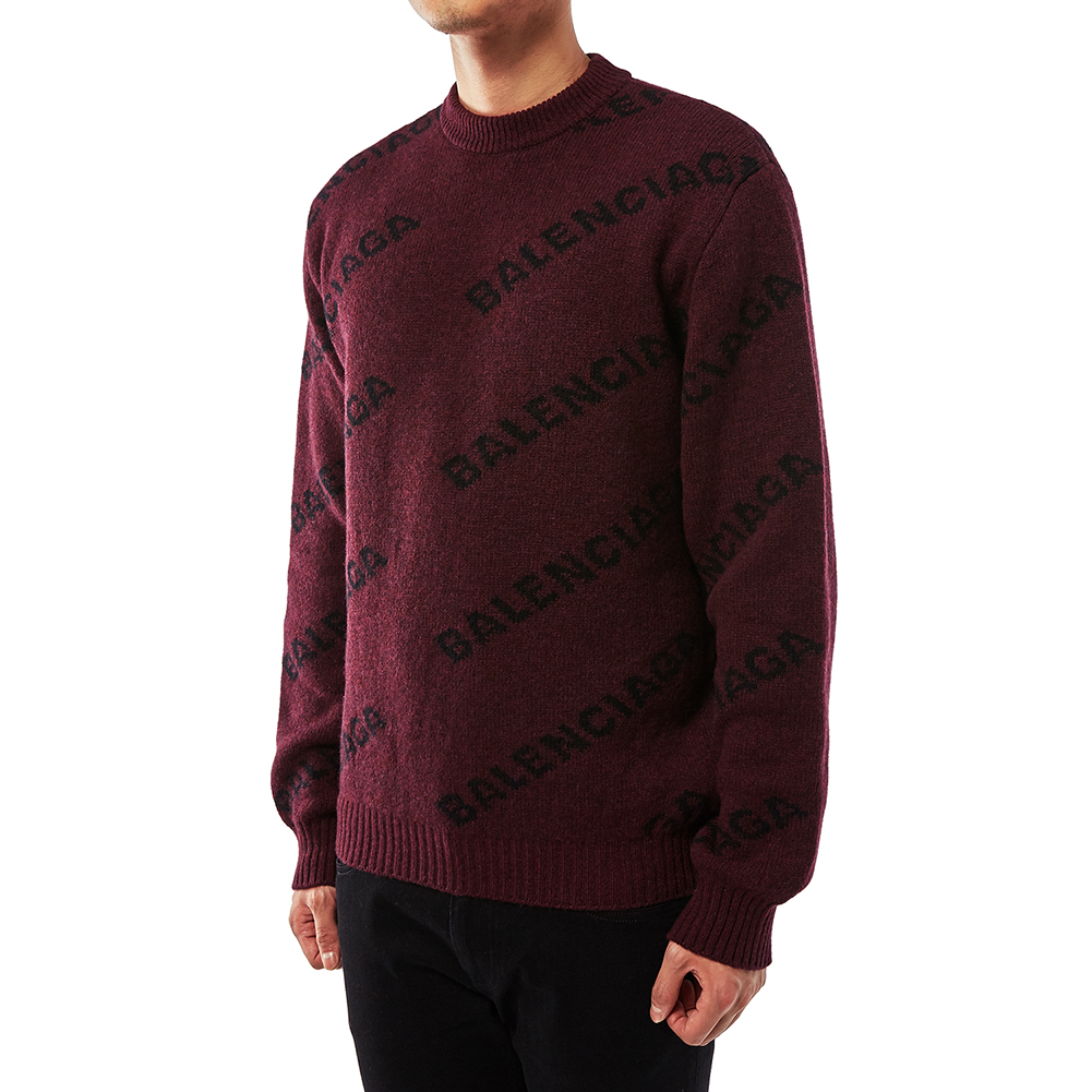 발렌시아가(BALENCIAGA) 로고 남자 울 니트 534493 T1473 6165
