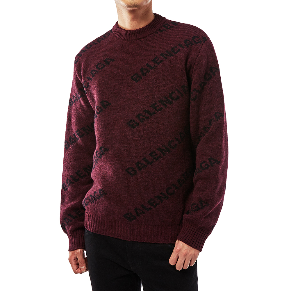 발렌시아가(BALENCIAGA) 로고 남자 울 니트 534493 T1473 6165