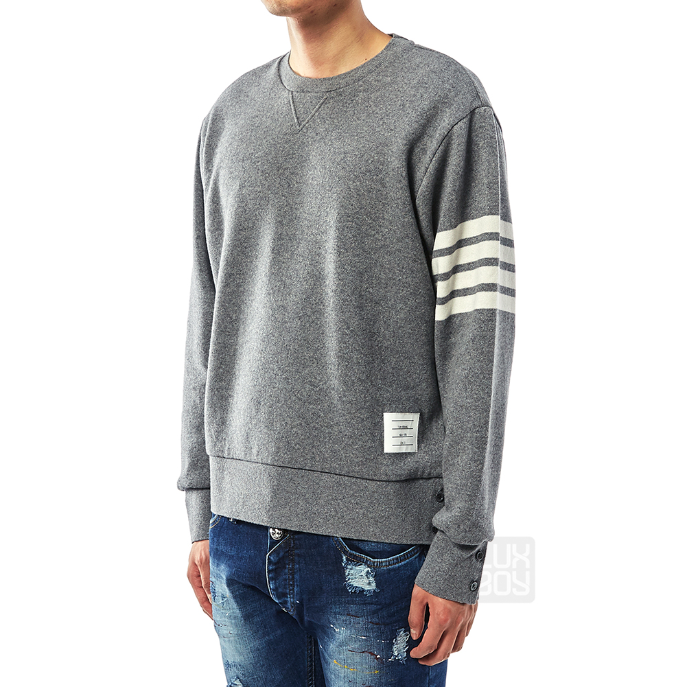 톰브라운(THOM BROWNE) 사선 완장 남자 캐시미어 니트 MJT111A 03884 035