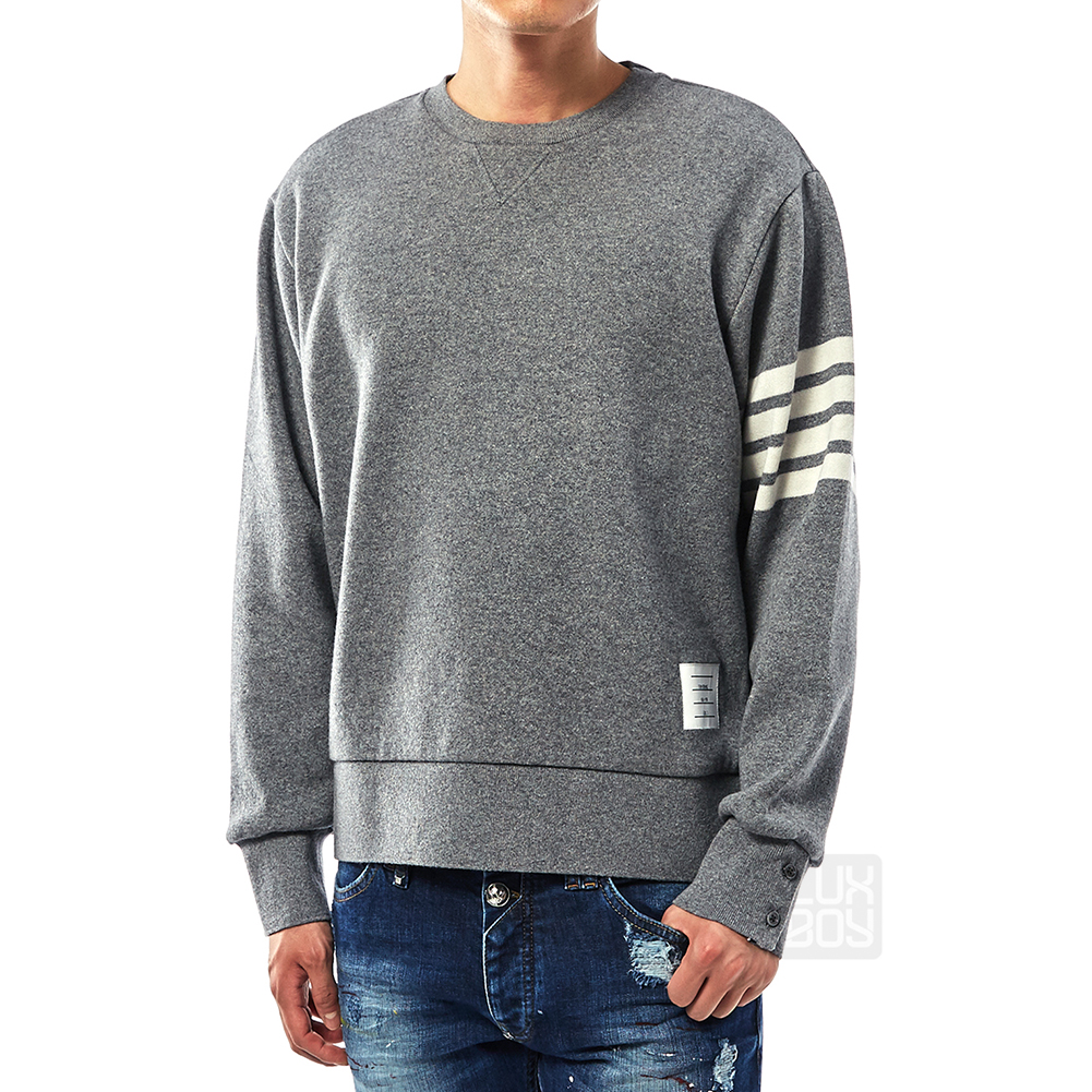 톰브라운(THOM BROWNE) 사선 완장 남자 캐시미어 니트 MJT111A 03884 035
