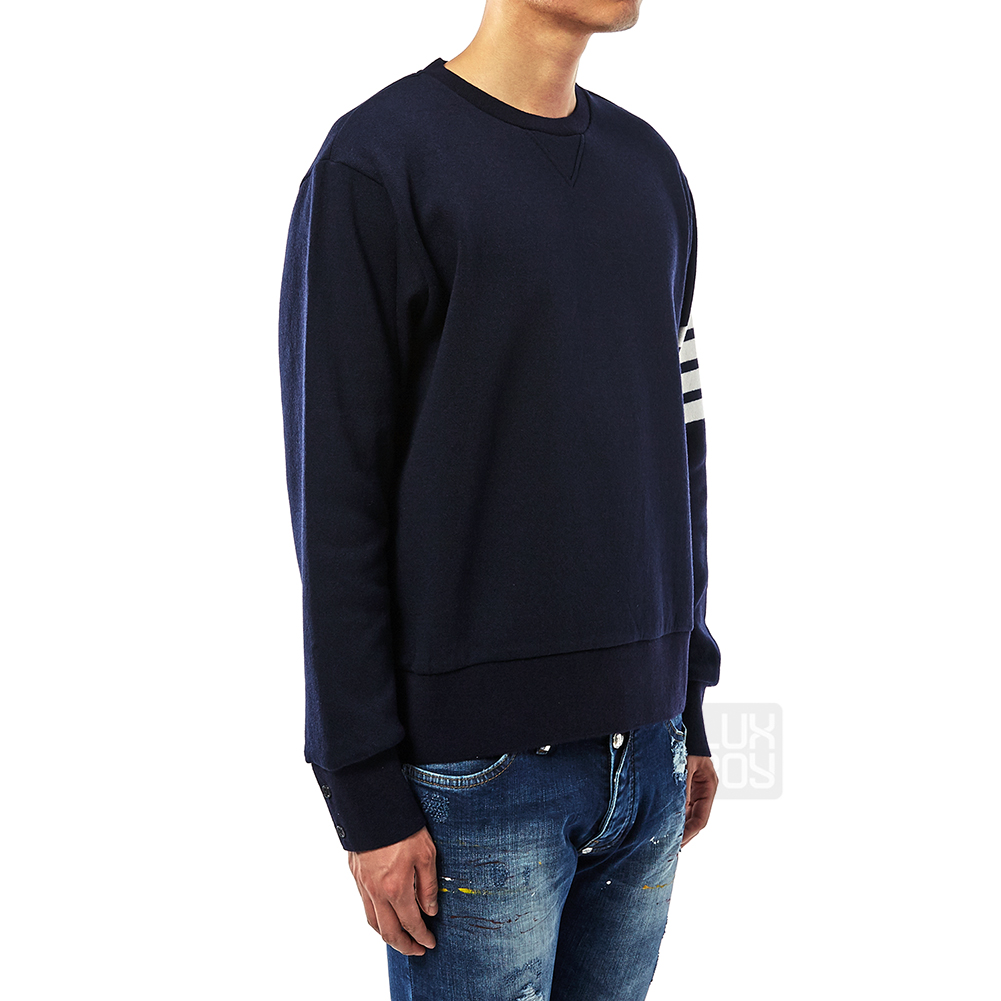 톰브라운(THOM BROWNE) 사선 완장 남자 캐시미어 니트 MJT111A 03884 415