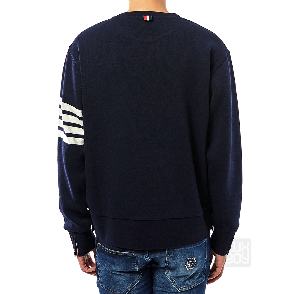 톰브라운(THOM BROWNE) 사선 완장 남자 캐시미어 니트 MJT111A 03884 415
