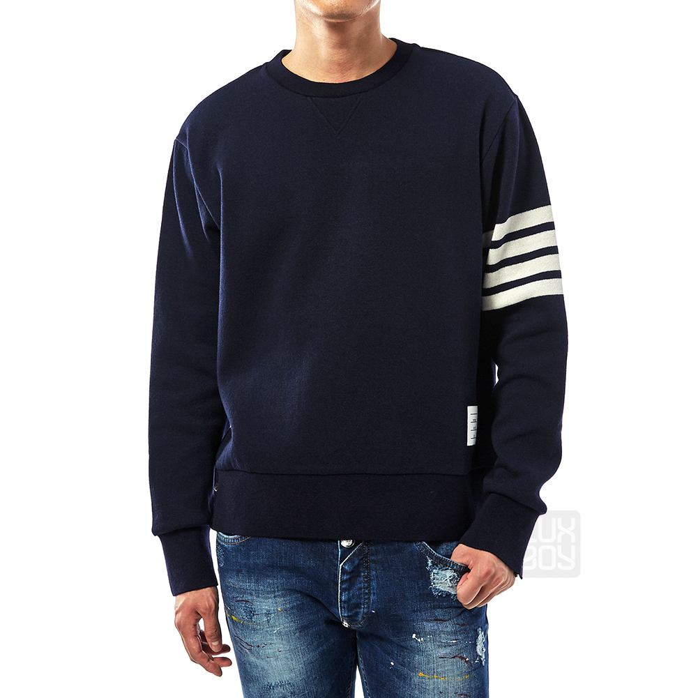톰브라운(THOM BROWNE) 사선 완장 남자 캐시미어 니트 MJT111A 03884 415
