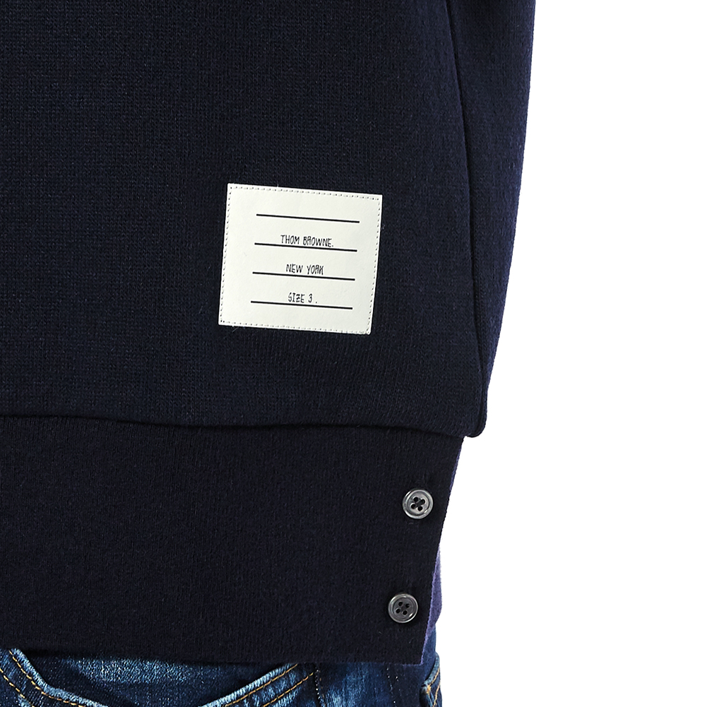 톰브라운(THOM BROWNE) 사선 완장 남자 캐시미어 니트 MJT111A 03884 415