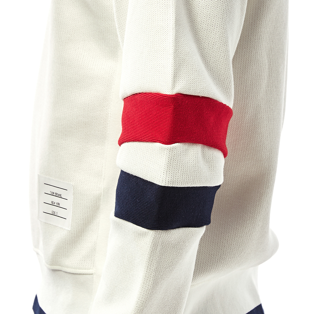 톰브라운(THOM BROWNE) 청키 크루넥 남자 긴팔 맨투맨 니트 티셔츠 MJT123A 03554 100