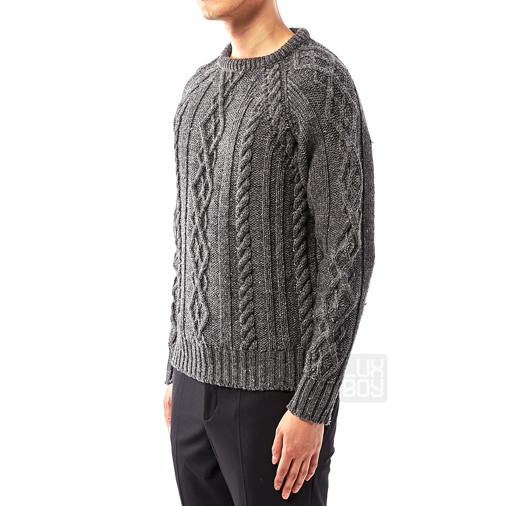 톰브라운(THOM BROWNE) 삼선 남자 케이블 니트 MKA156D 02447 035