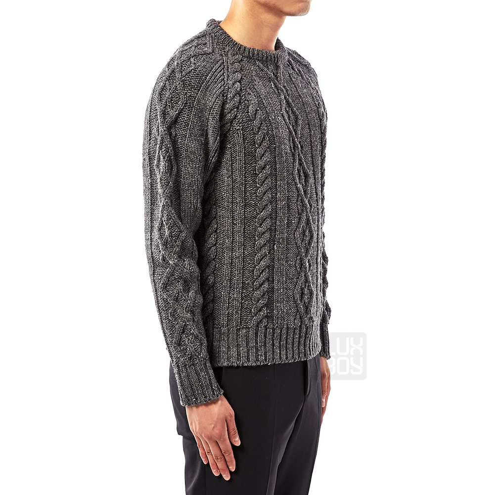 톰브라운(THOM BROWNE) 삼선 남자 케이블 니트 MKA156D 02447 035