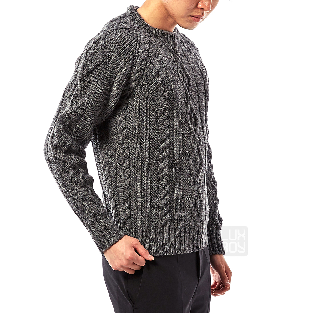 톰브라운(THOM BROWNE) 삼선 남자 케이블 니트 MKA156D 02447 035