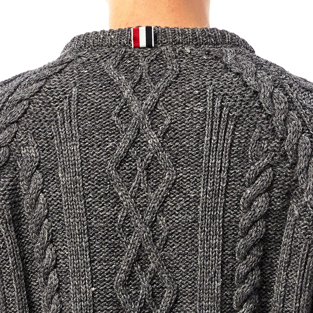 톰브라운(THOM BROWNE) 삼선 남자 케이블 니트 MKA156D 02447 035