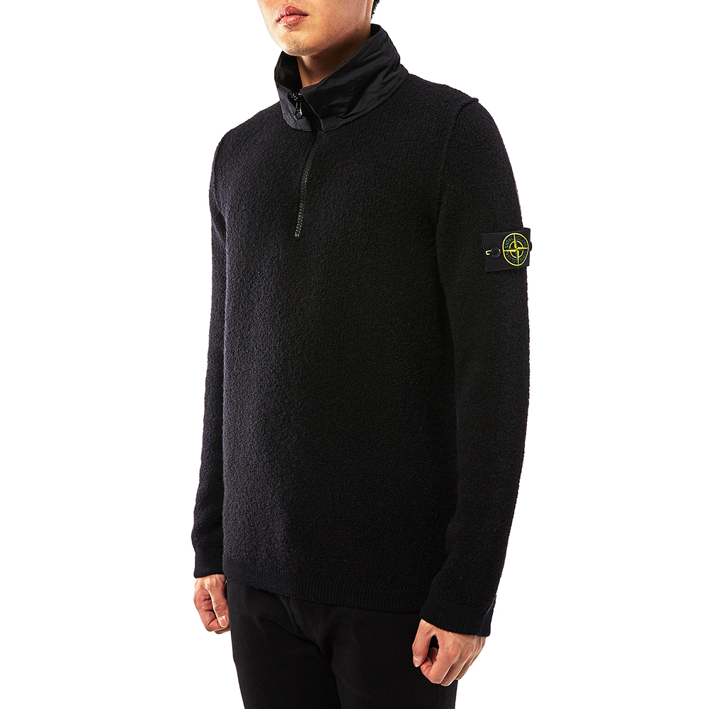 스톤아일랜드(STONE ISLAND) 와펜 반집업 남자 울 니트 6915557B3 V0029
