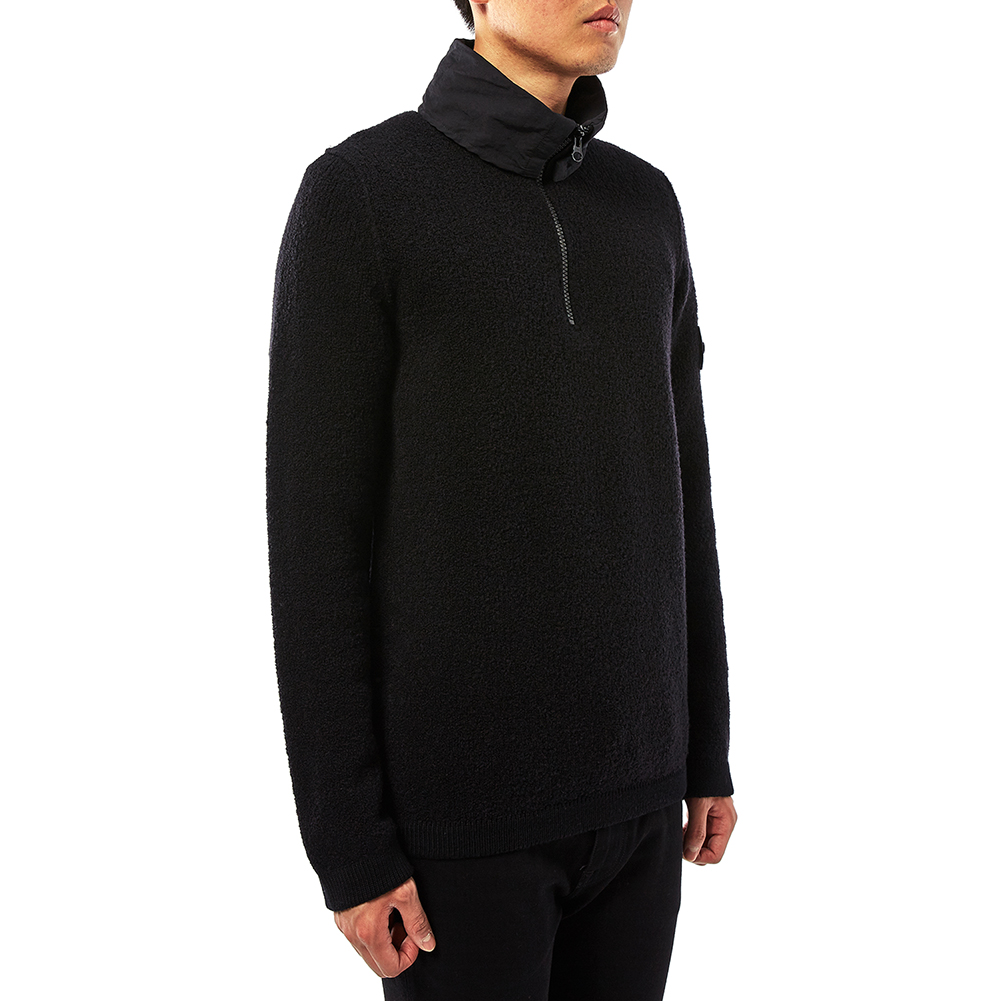 스톤아일랜드(STONE ISLAND) 와펜 반집업 남자 울 니트 6915557B3 V0029