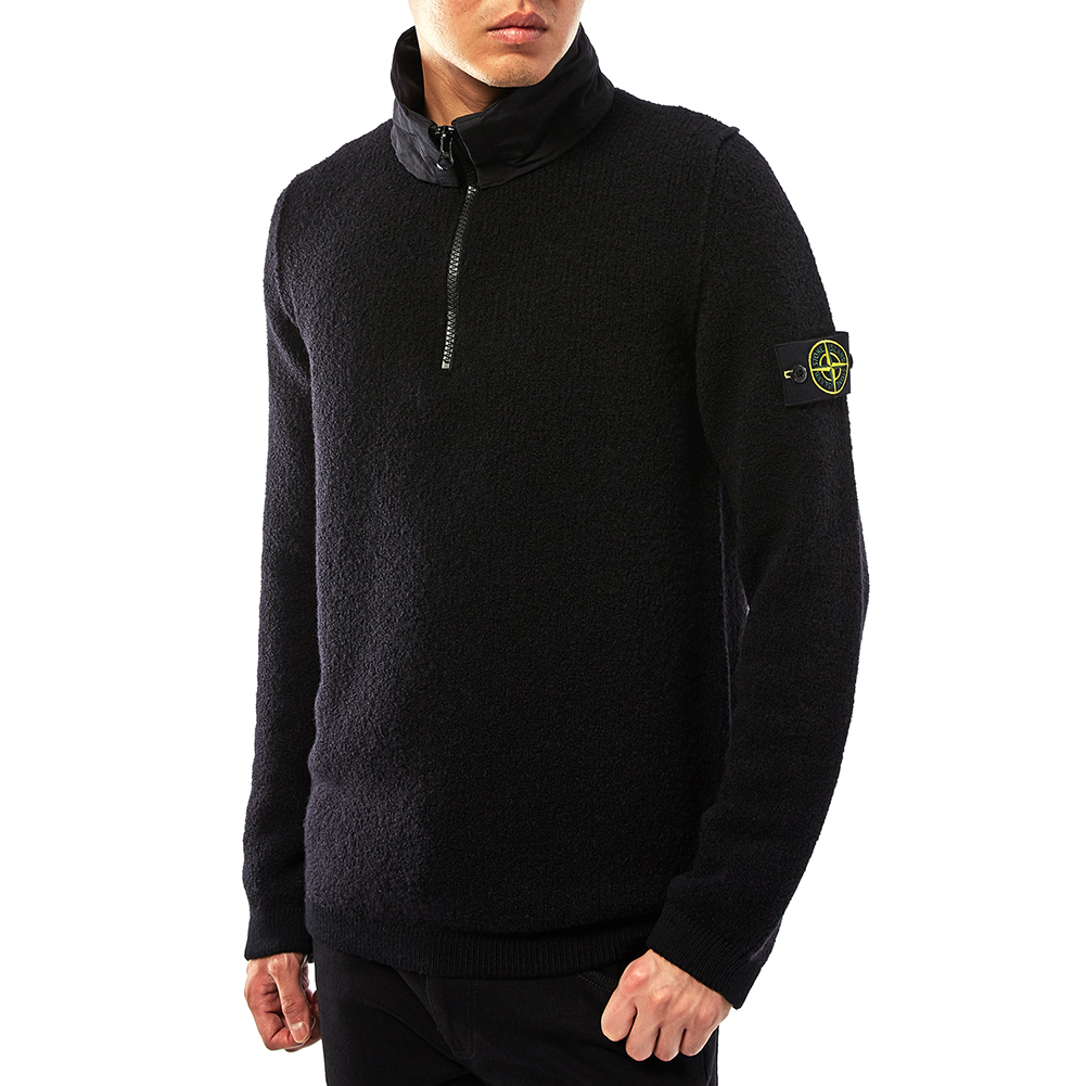 스톤아일랜드(STONE ISLAND) 와펜 반집업 남자 울 니트 6915557B3 V0029