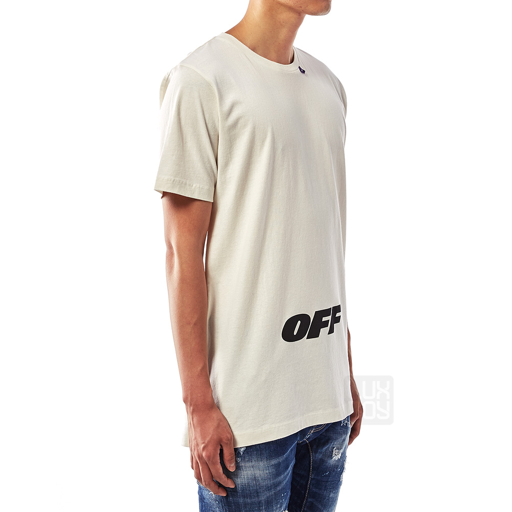 오프화이트(OFF WHITE) 윙 오프 슬림 남자 반팔티셔츠 OMAA027E 18185003 0210