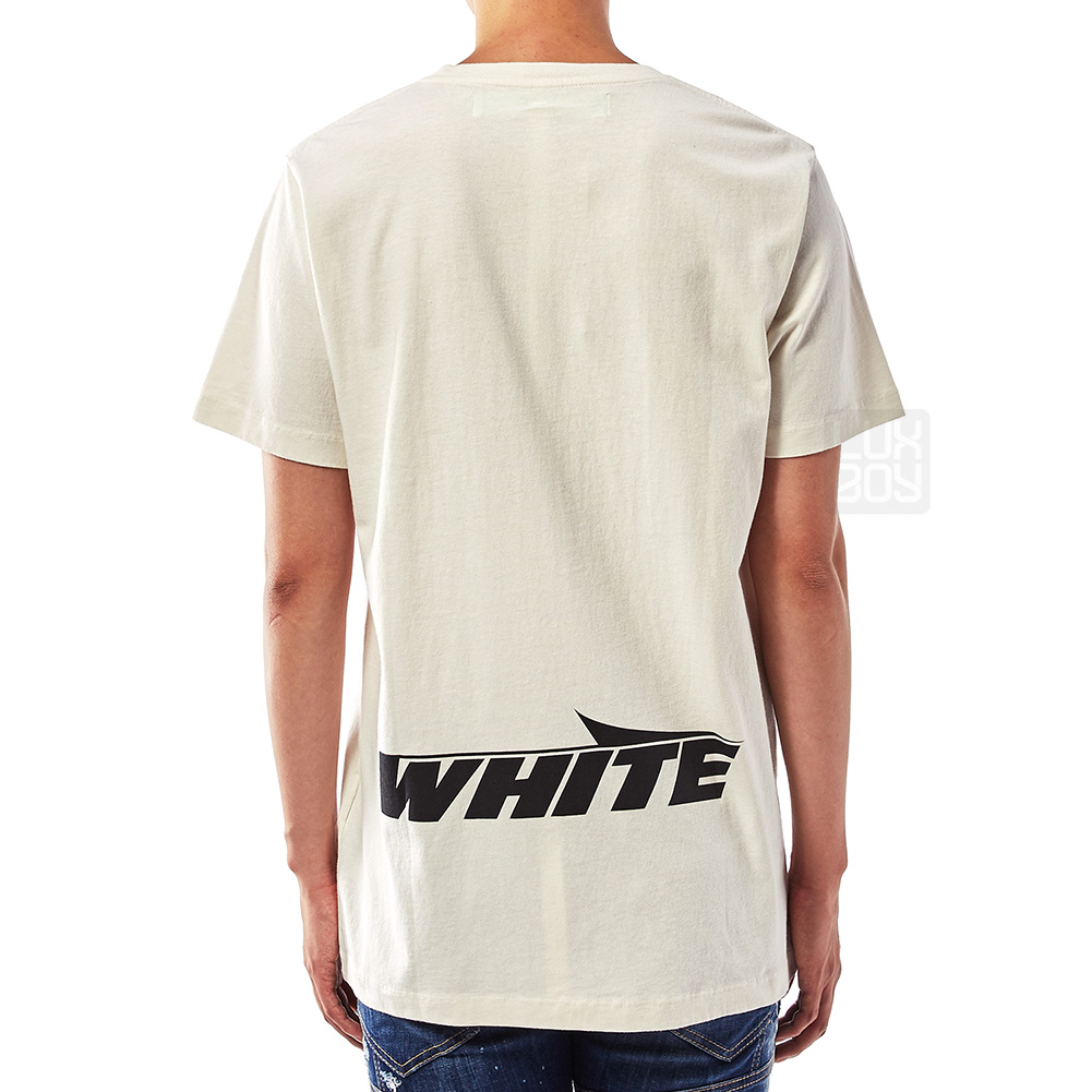 오프화이트(OFF WHITE) 윙 오프 슬림 남자 반팔티셔츠 OMAA027E 18185003 0210