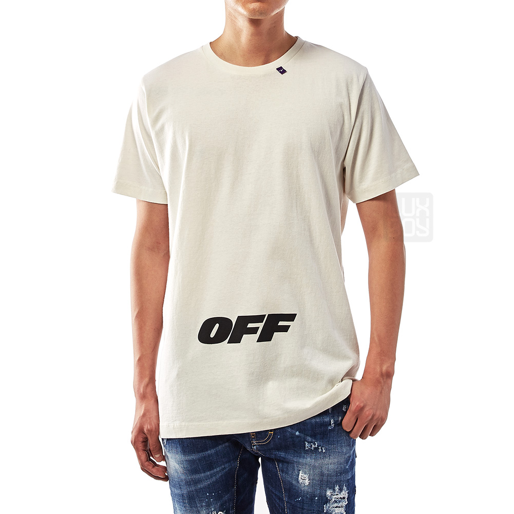 오프화이트(OFF WHITE) 윙 오프 슬림 남자 반팔티셔츠 OMAA027E 18185003 0210