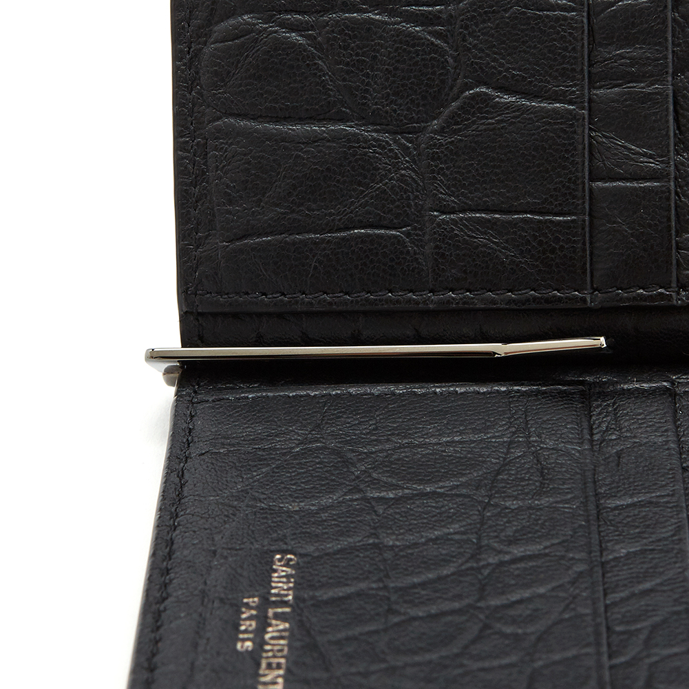 생로랑(SAINT LAURENT PARIS) 모노그램 크로커다일 남자 머니클립 485630 C9H0U 1000