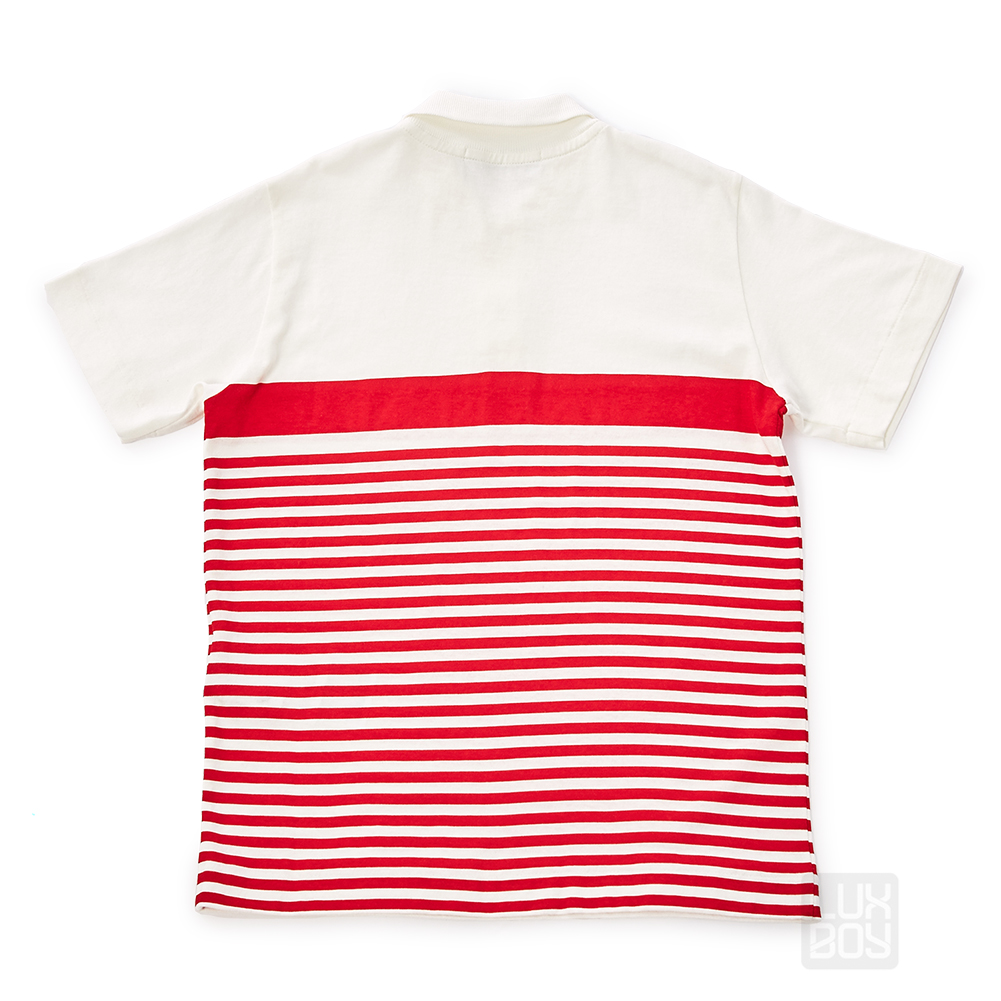 스톤아일랜드키즈(STONE ISLAND KIDS) 로고 스트라이프 키즈 카라 반팔티셔츠 681620551 V0010 6A8A