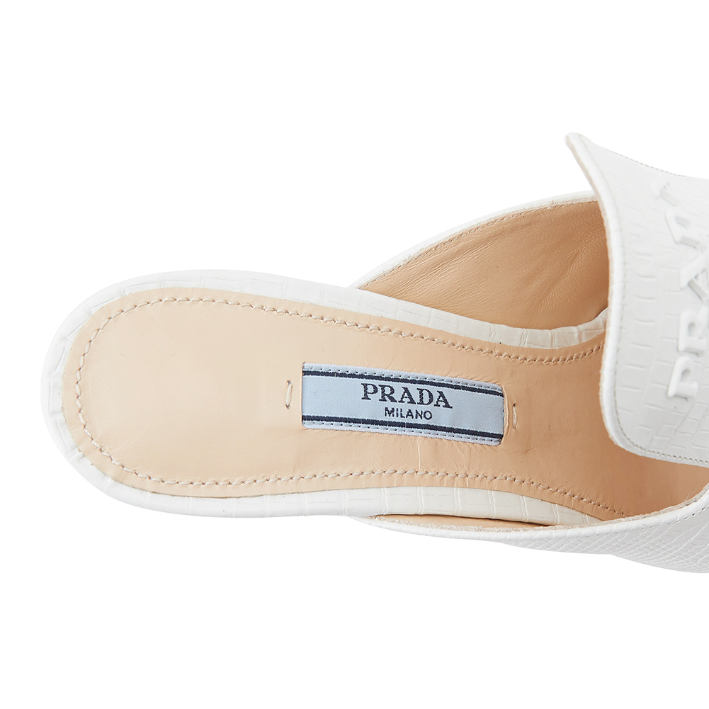 프라다(PRADA) 로고 크로커다일 여자 뮬/샌들 1S538L 1V3 F0009