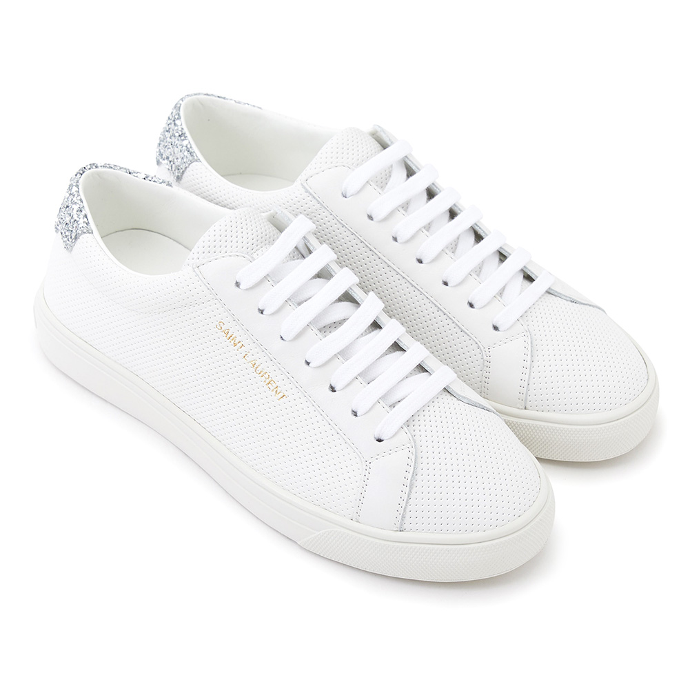 생로랑(SAINT LAURENT PARIS) 퍼포레이티드 글리터 여자 앤디 스니커즈 590014 0ZT60 9285