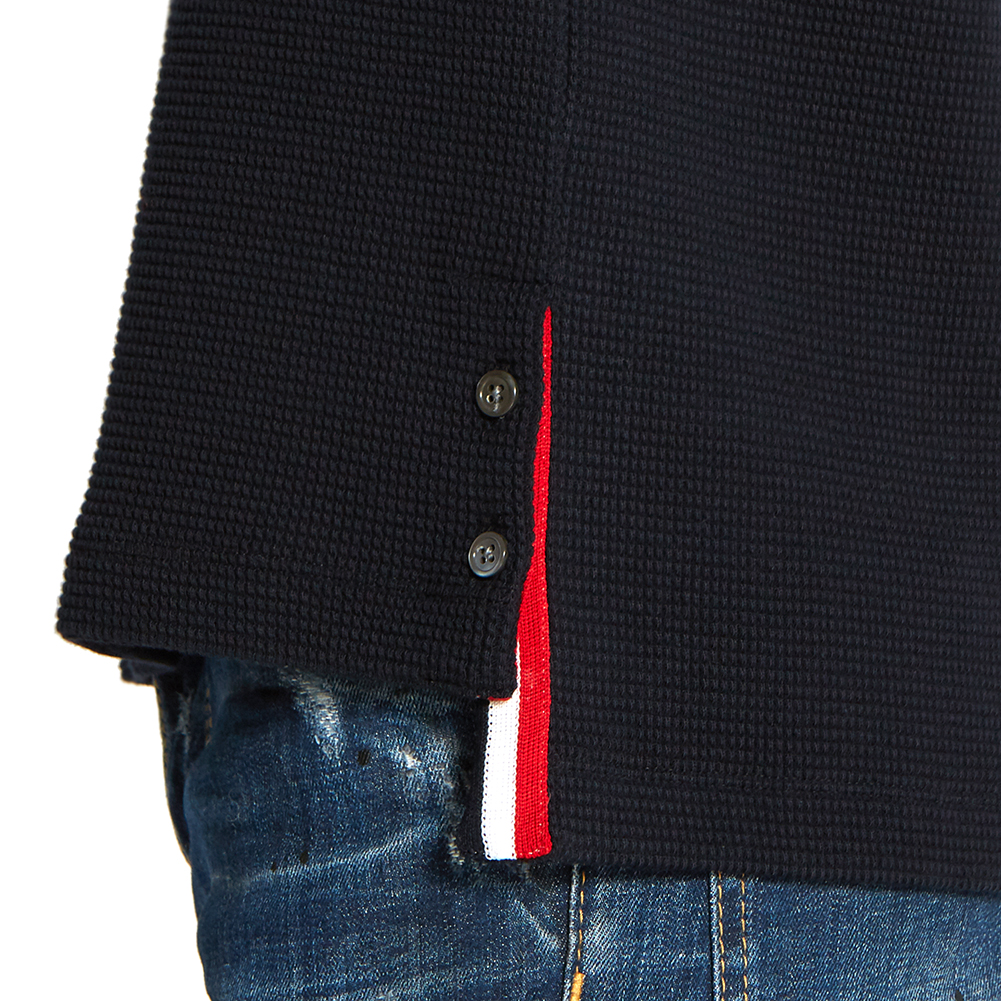 톰브라운(THOM BROWNE) 사선 완장 와플 남자 긴팔티셔츠 MJL035A 05802 415