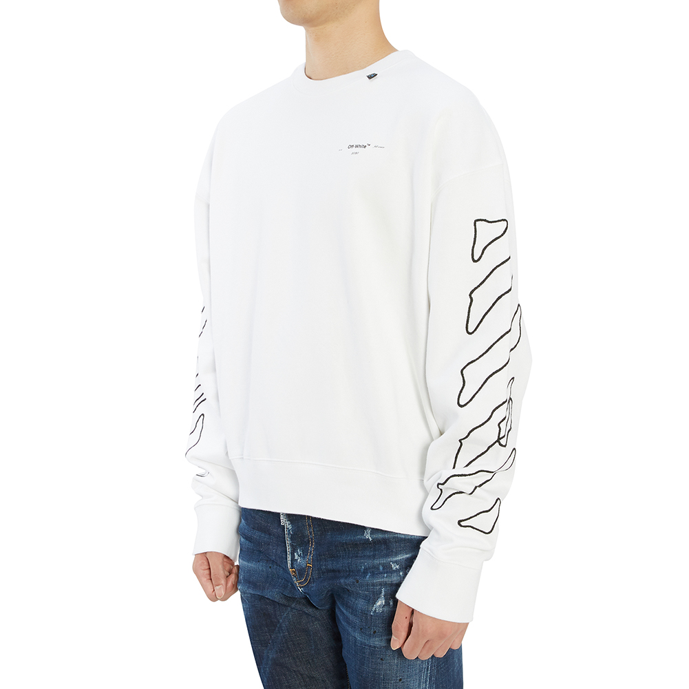 오프화이트(OFF WHITE) 앱스트랙 애로우 오버 남자 기모 맨투맨 긴팔티셔츠 OMBA035F 19E30011 0110