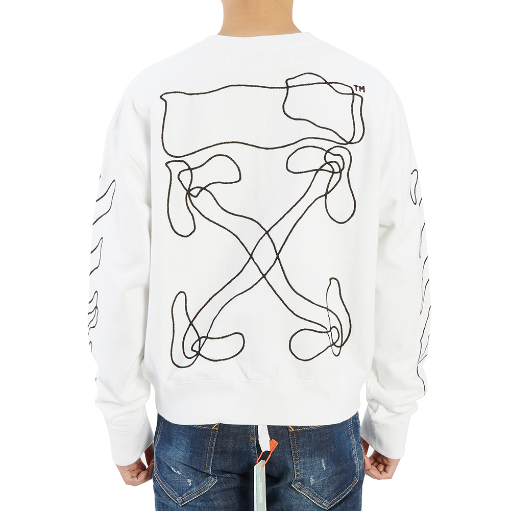오프화이트(OFF WHITE) 앱스트랙 애로우 오버 남자 기모 맨투맨 긴팔티셔츠 OMBA035F 19E30011 0110