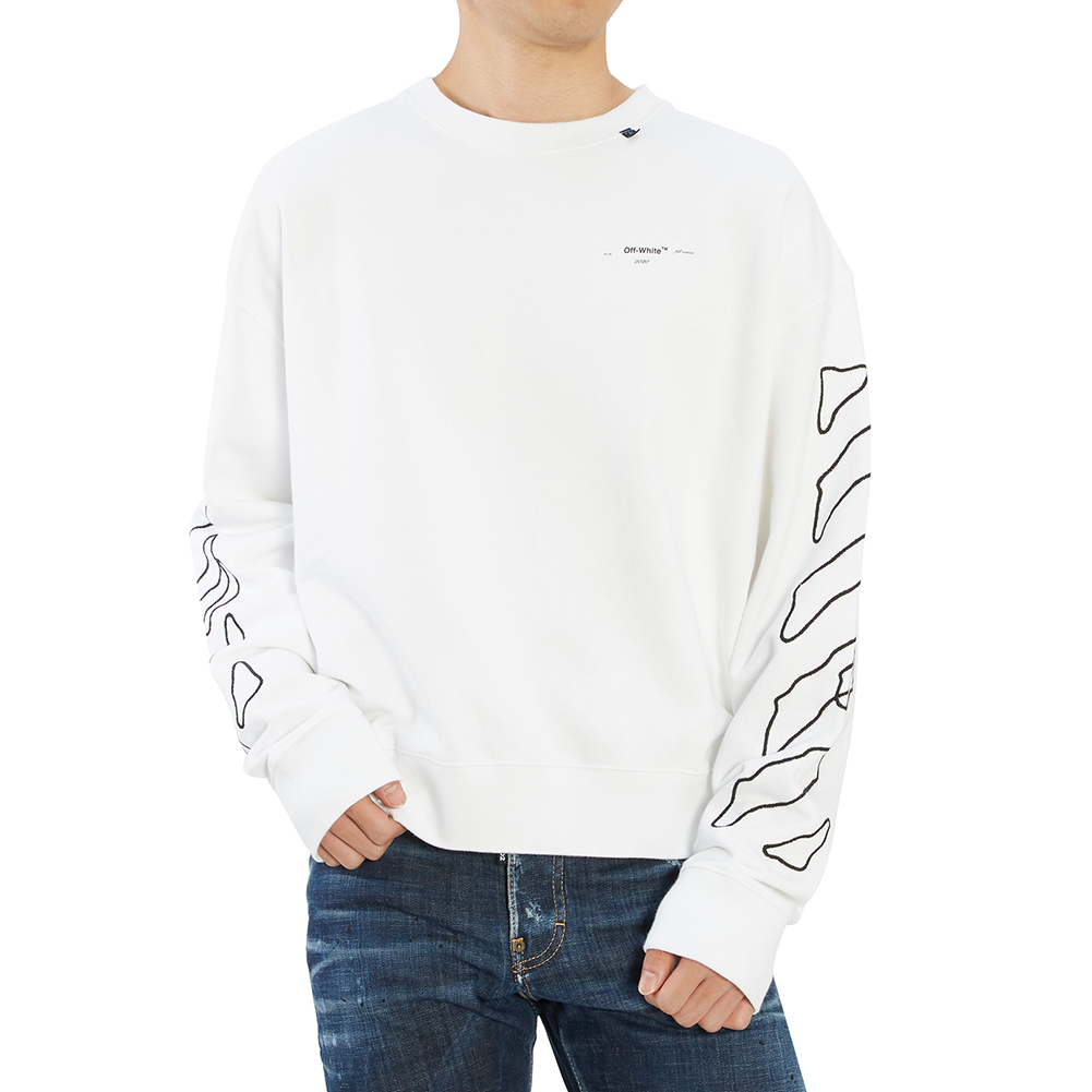 오프화이트(OFF WHITE) 앱스트랙 애로우 오버 남자 기모 맨투맨 긴팔티셔츠 OMBA035F 19E30011 0110