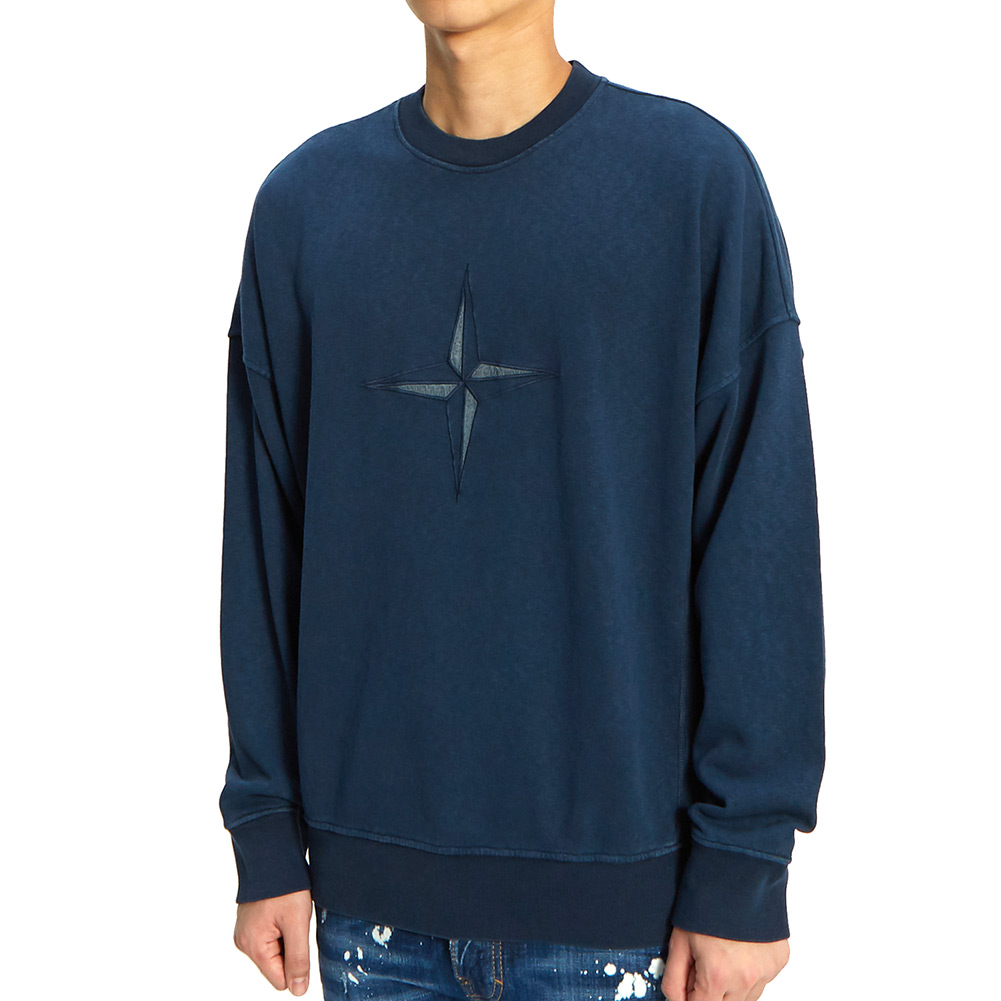 스톤아일랜드(STONE ISLAND) 로고 남자 긴팔 맨투맨 티셔츠 701561261 V0128