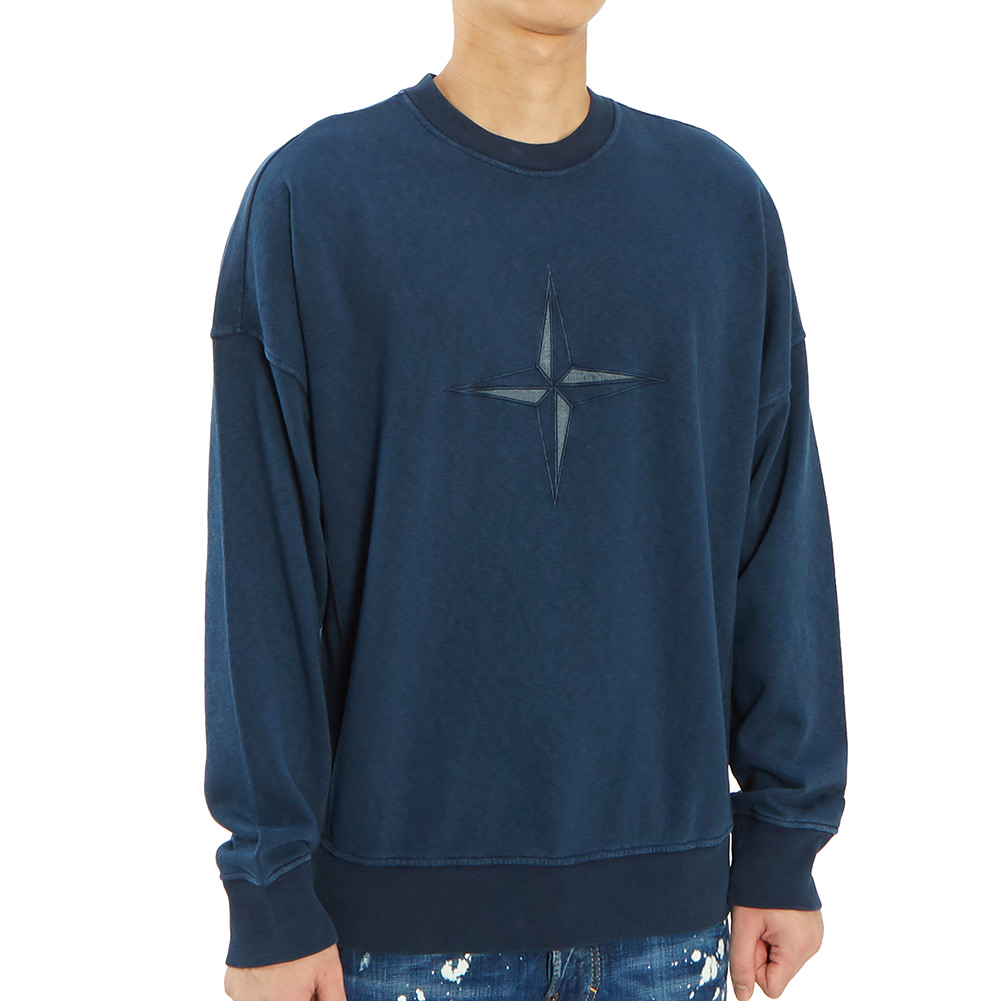 스톤아일랜드(STONE ISLAND) 로고 남자 긴팔 맨투맨 티셔츠 701561261 V0128