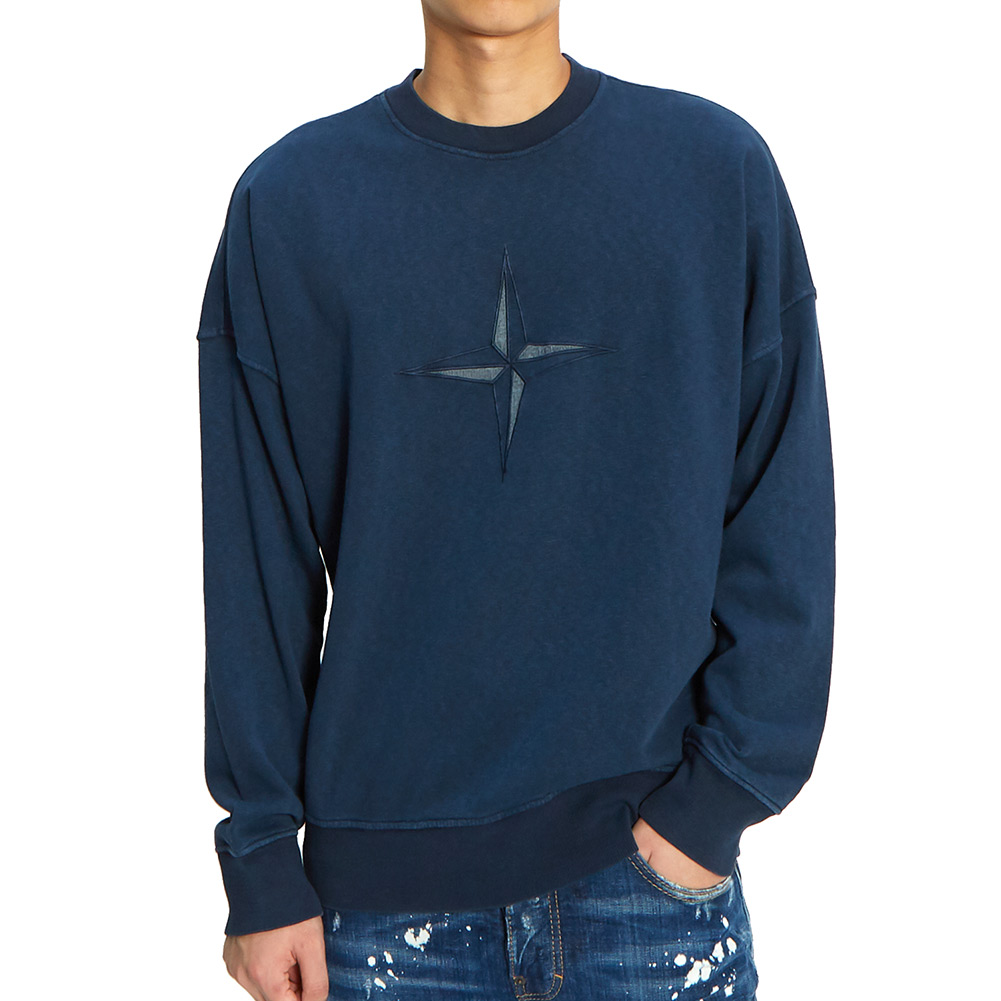 스톤아일랜드(STONE ISLAND) 로고 남자 긴팔 맨투맨 티셔츠 701561261 V0128