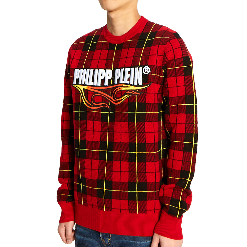 필립플레인(PHILIPP PLEIN) 타탄 체크 남자 울 니트 MKO0697 PKN002N 13