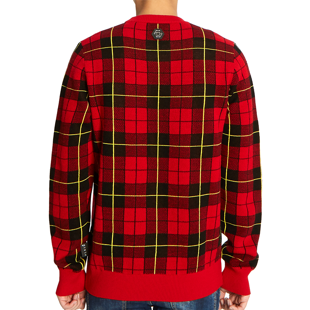 필립플레인(PHILIPP PLEIN) 타탄 체크 남자 울 니트 MKO0697 PKN002N 13