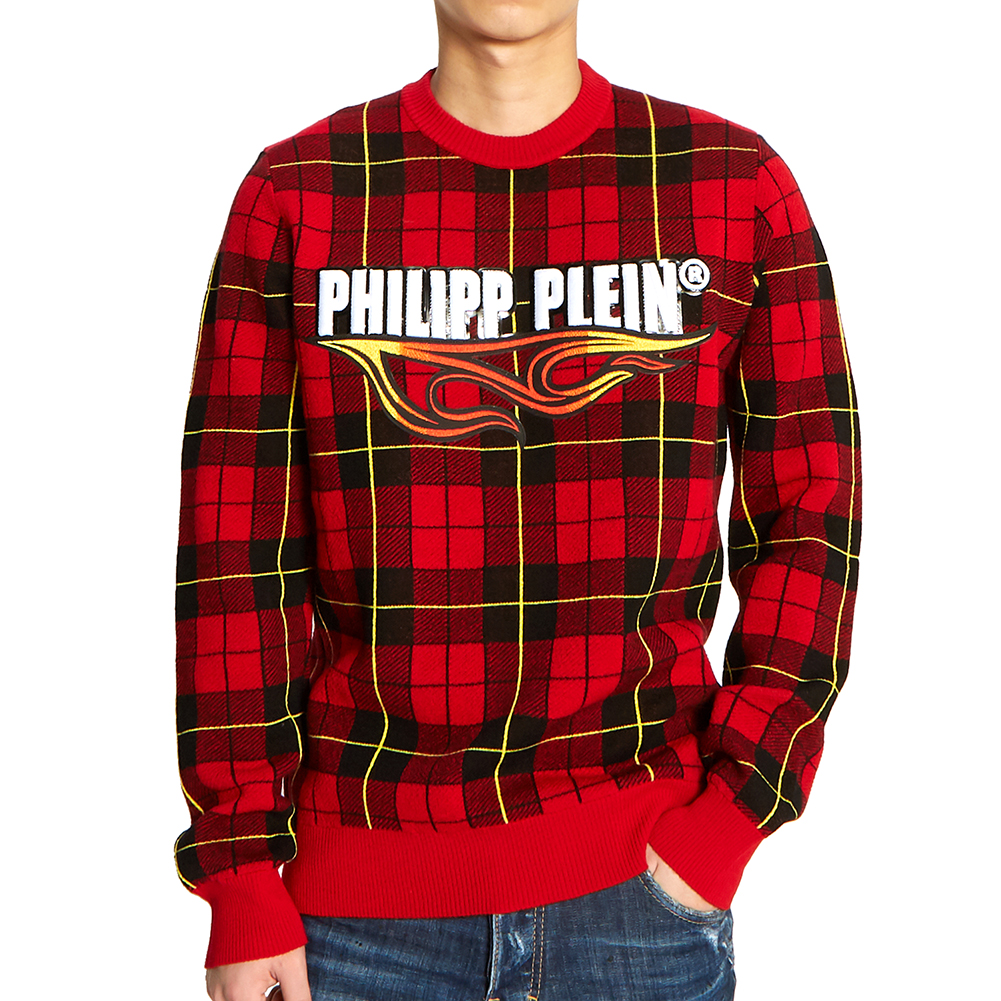 필립플레인(PHILIPP PLEIN) 타탄 체크 남자 울 니트 MKO0697 PKN002N 13