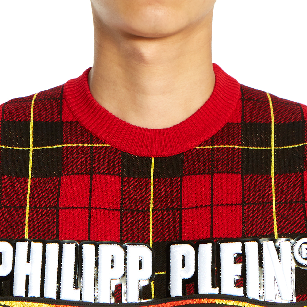 필립플레인(PHILIPP PLEIN) 타탄 체크 남자 울 니트 MKO0697 PKN002N 13