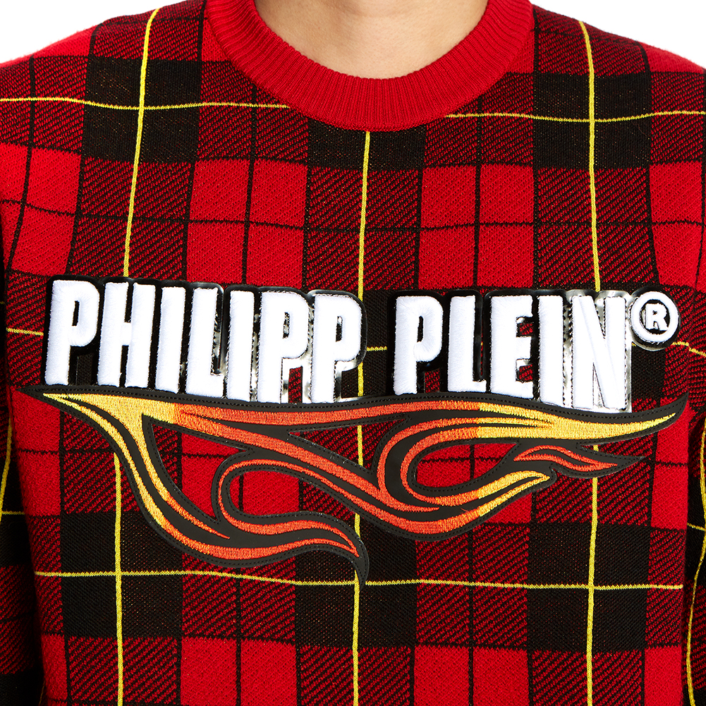 필립플레인(PHILIPP PLEIN) 타탄 체크 남자 울 니트 MKO0697 PKN002N 13