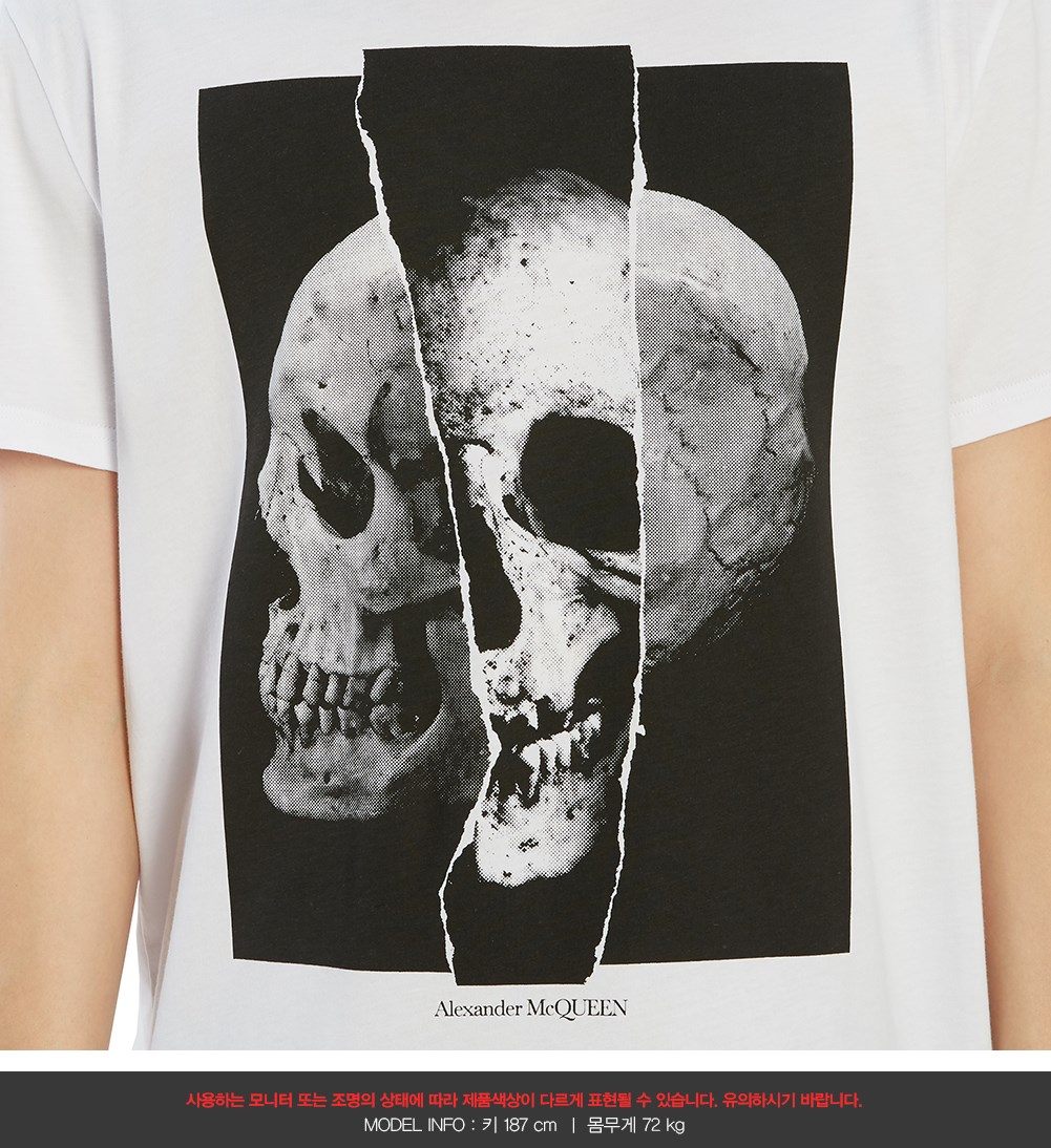 알렉산더맥퀸(ALEXANDER MCQUEEN) 스컬 남자 반팔티셔츠 582923 QNZ8B 0900