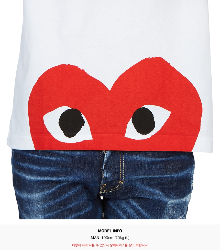 꼼데가르송(COMME DES GARCONS) 스크래치 레드와펜 반팔티셔츠 AZ T034 051 1 (남여공용) SA_AZ T034 051 1_102