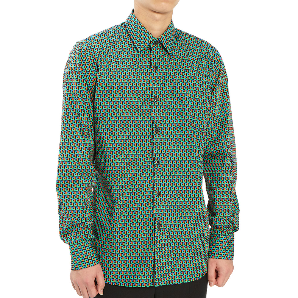 프라다(PRADA) 포플린 마이크로 남자 셔츠 UCM608 1TDA F0089
