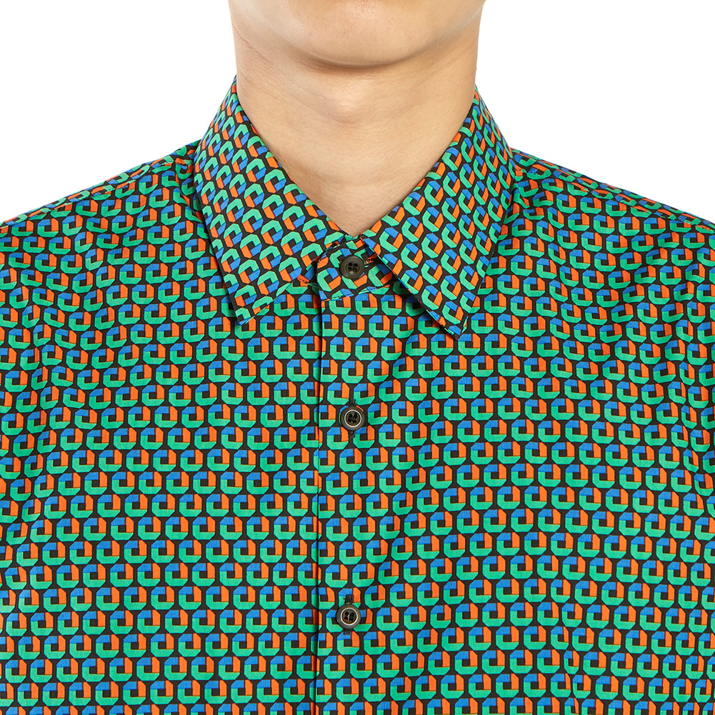 프라다(PRADA) 포플린 마이크로 남자 셔츠 UCM608 1TDA F0089