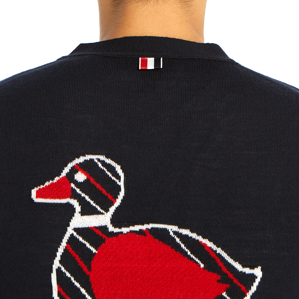 톰브라운(THOM BROWNE) 렙 스트라이프 덕 남자 울 가디건 MKC241A 00014 415